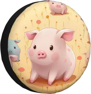 Colorful Cute Animal Tire Cover Outdoor Waterproof Snow Sun Rain Wheel Cover Portable Wheel Bags Camper Spare Tire Cover Universal Car Tire Protectors for Trailer RV SUV