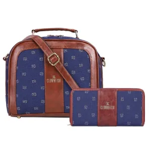 Combo: Elsie Series Sling Bag & Aria Wallet - Stylish Design | 4.5L | Blue-Spade