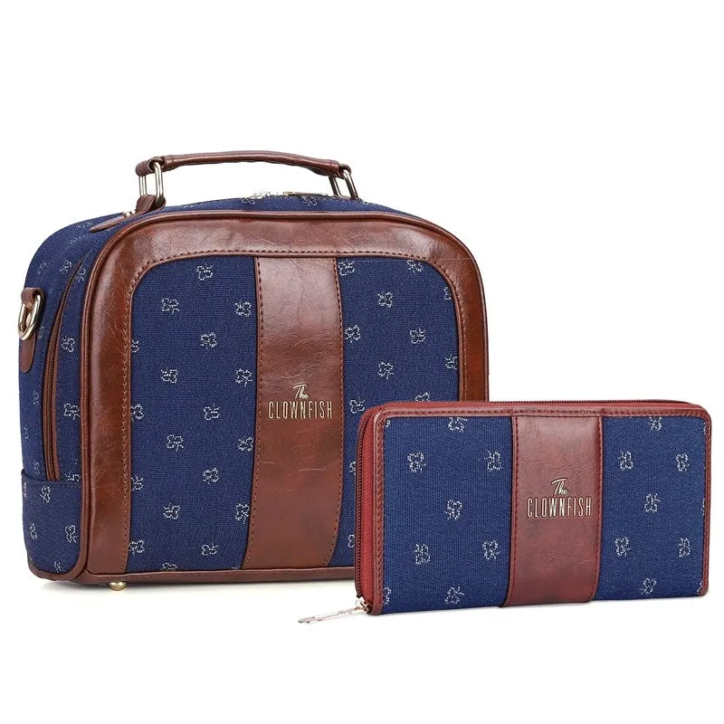 Combo: Elsie Series Sling Bag & Aria Wallet - Stylish Design | 4.5L | Blue-Spade