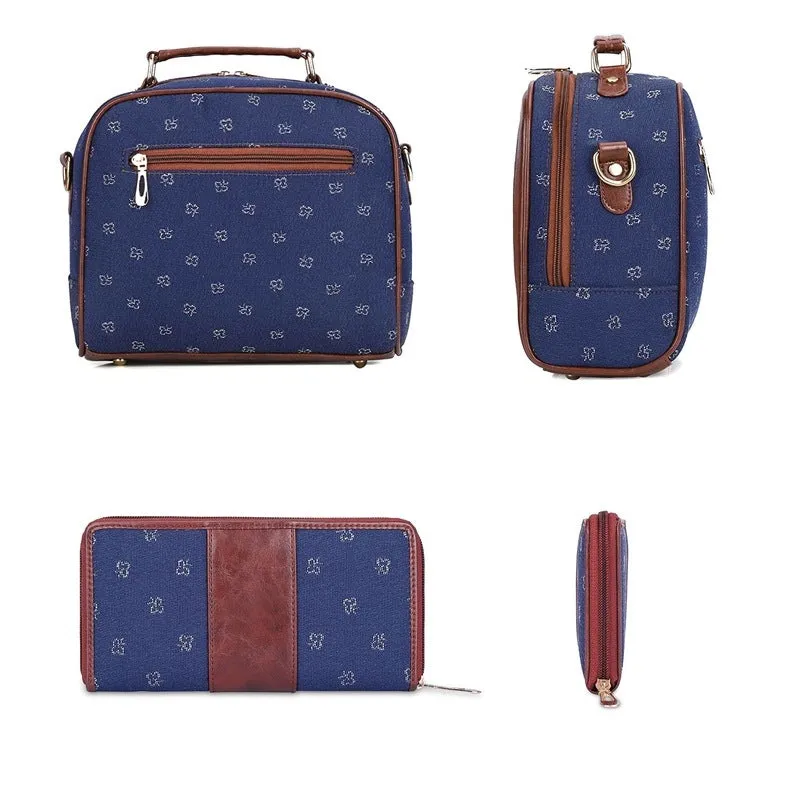Combo: Elsie Series Sling Bag & Aria Wallet - Stylish Design | 4.5L | Blue-Spade