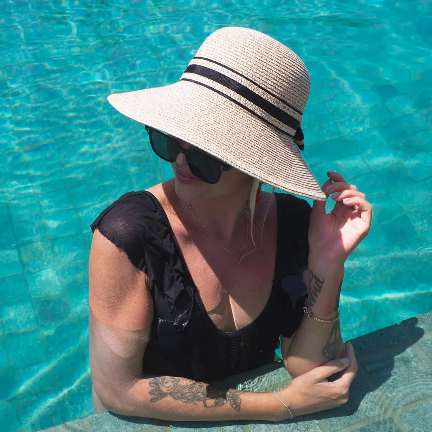 Comhats Summer Beach Sun Hats for Women Wide Brim UV Protection UPF 50  Foldable Packable