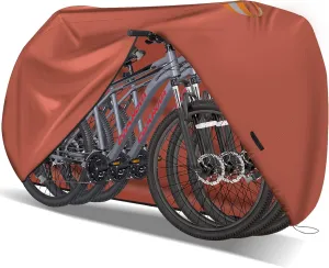 Comnova 3 Bikes Cover - Outdoor Stationary 3 Bikes Waterproof & Heavy Duty, 600D Bicycle Covers for eBike, Mountain, Road, Hybrid, Beach Cruiser Storage