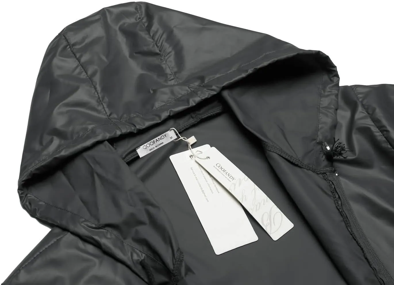 COOFANDY Mens Packable Rain Jacket Lightweight Waterproof Raincoat with Hood Outdoor Rain Gear Travel Hiking Cycling