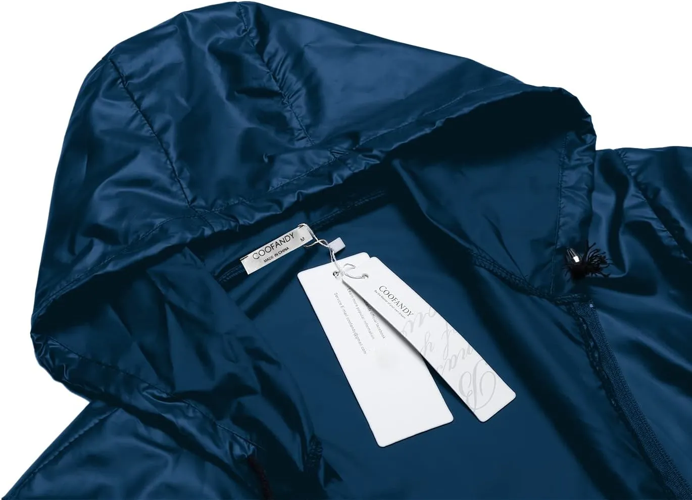 COOFANDY Mens Packable Rain Jacket Lightweight Waterproof Raincoat with Hood Outdoor Rain Gear Travel Hiking Cycling