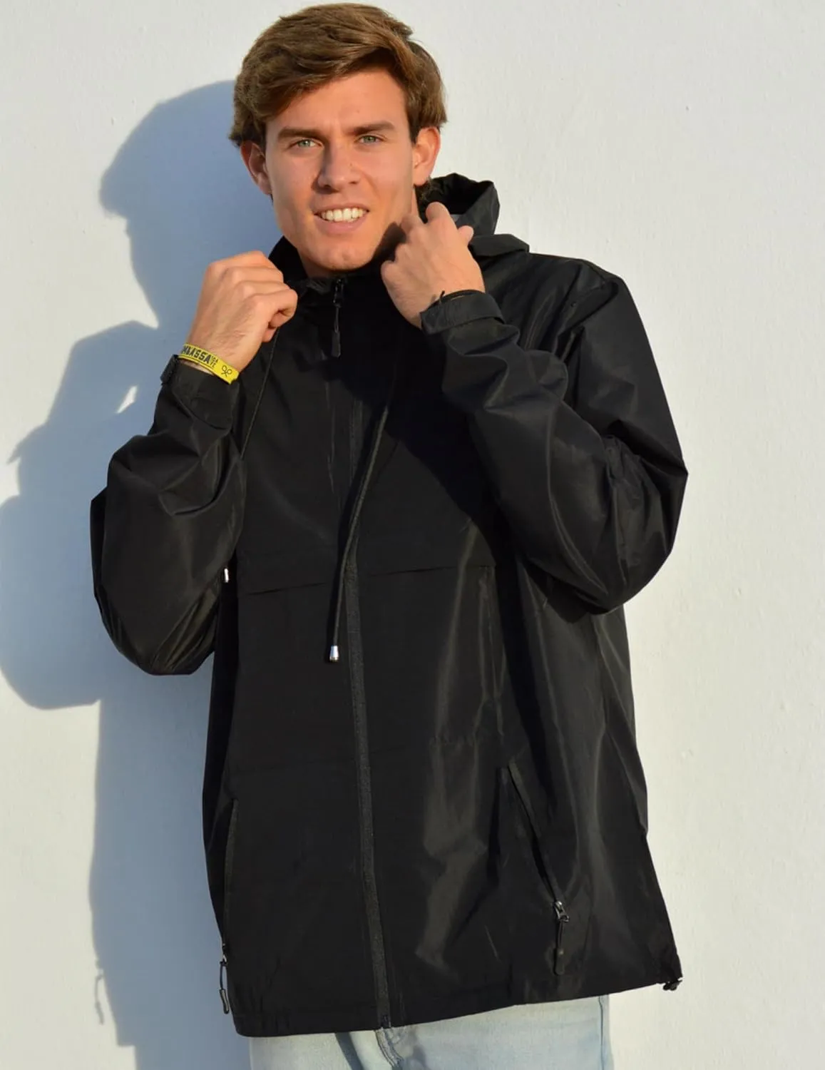 COOFANDY Men's Rain Jacket Waterproof with Hood Packable Rain Coat Lightweight Windbreaker for Hiking Golf Outdoor