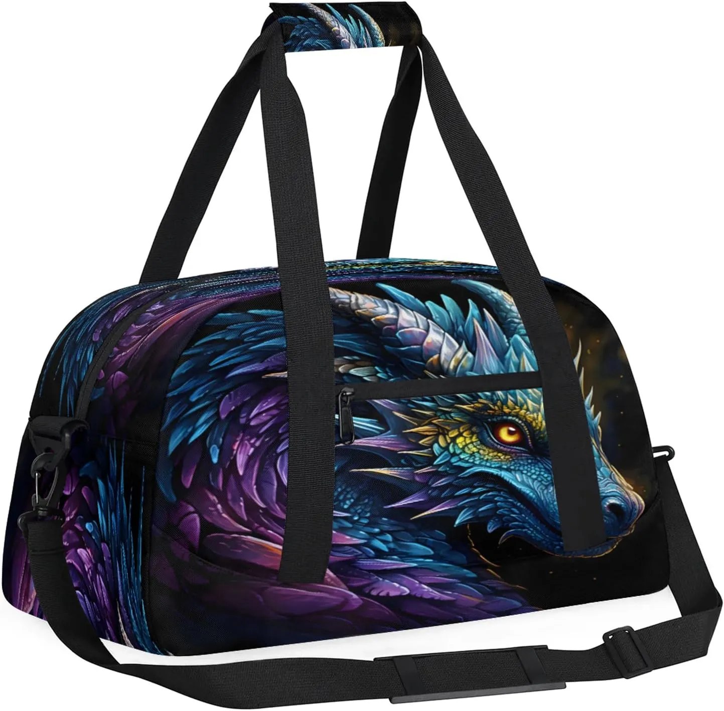 Cool Dragon Small Gym Bag 18 inch Carry On Duffel Bag for Weekender Travel Sports Workout Yoga Gymnastics Dance Ballet