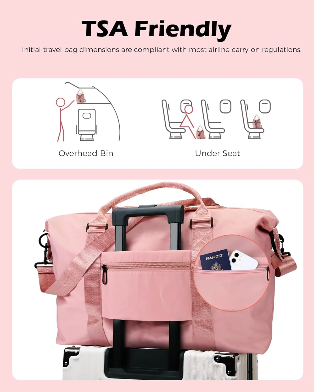 Cool Stuff for Teen Girls, Personalized Gifts, Initial Travel Duffel Bag, Personalized Weekender Bag,Monogram Overnight Bag, Customizable Gifts for Girls Age 6-8 8-10 11-12 (Letter I)