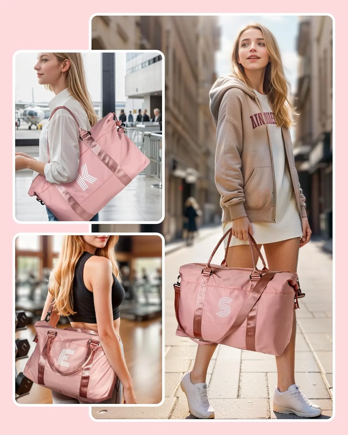 Cool Stuff for Teen Girls, Personalized Gifts, Initial Travel Duffel Bag, Personalized Weekender Bag,Monogram Overnight Bag, Customizable Gifts for Girls Age 6-8 8-10 11-12 (Letter I)
