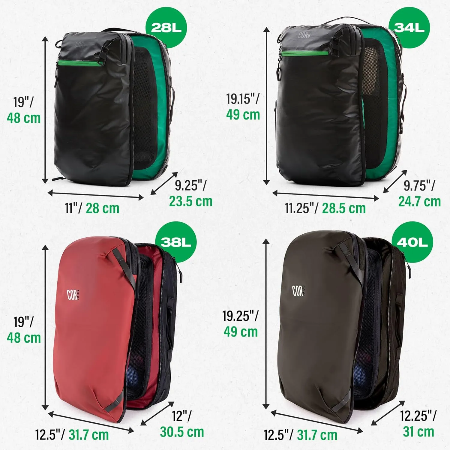 COR Surf Travel Backpack Laptop Backpack 28L Black