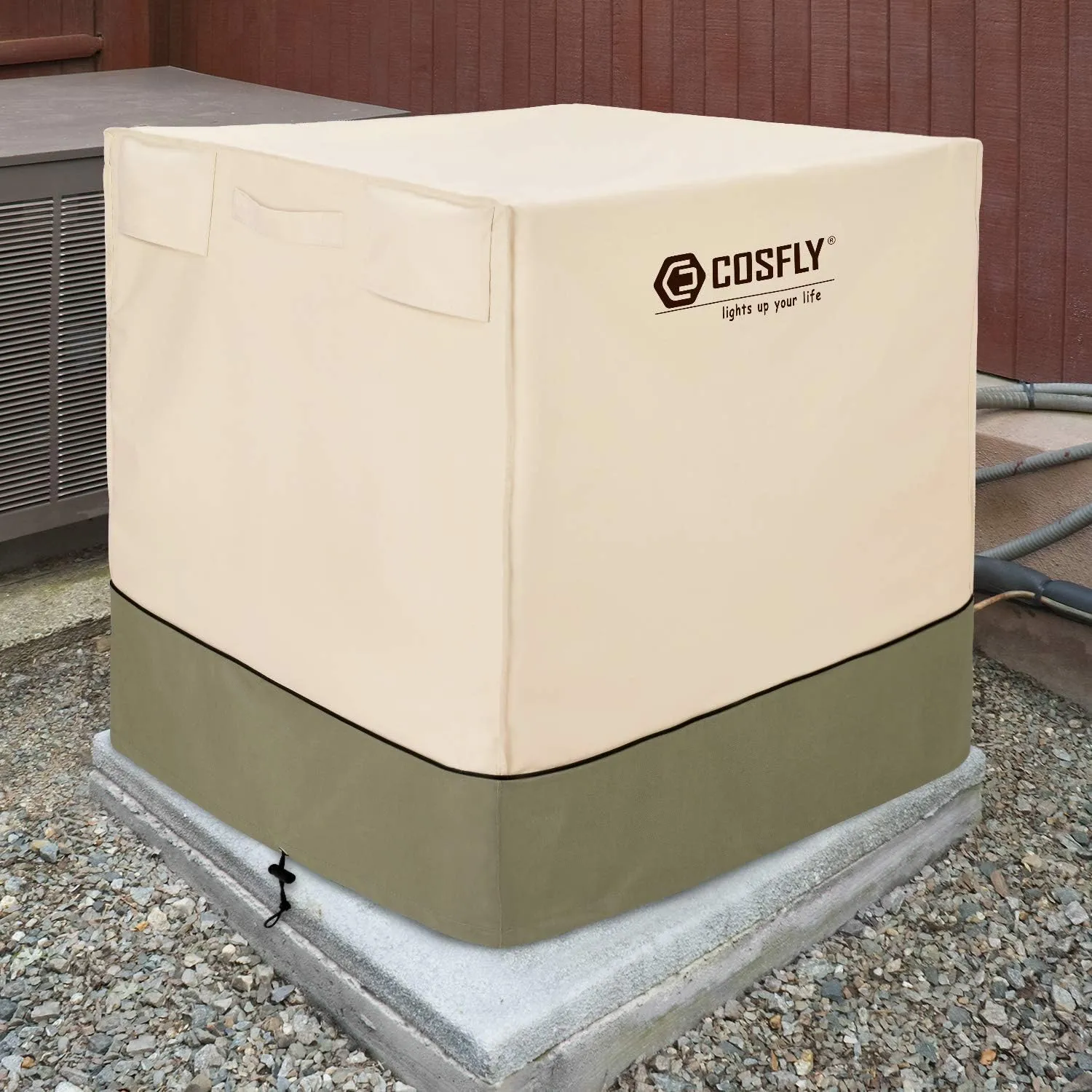 COSFLY Air Conditioner Cover for Outside Units-Durable AC Cover Water Resistant Fabric Windproof Design -Square Fits up to 30 x 30 x 36 inches