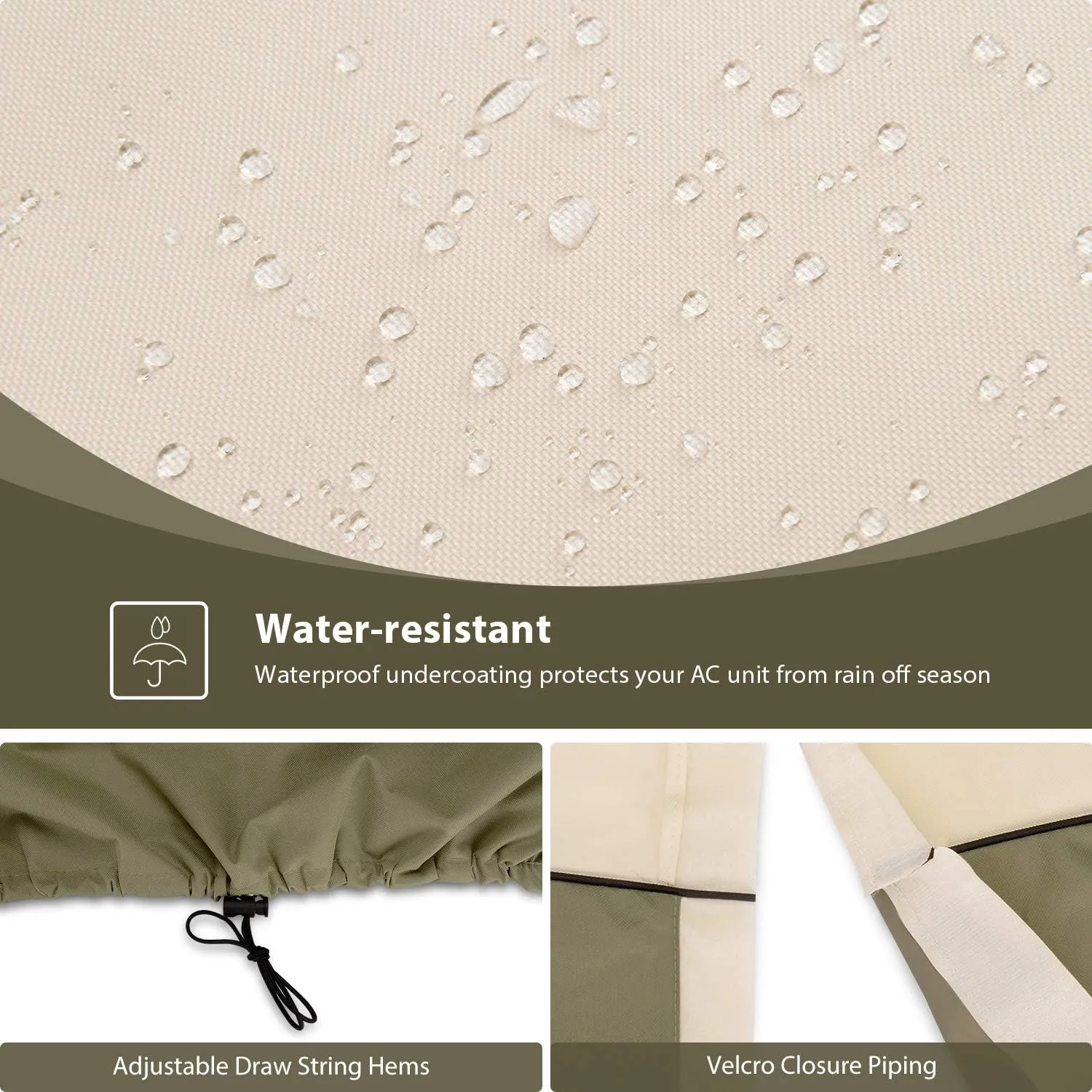 COSFLY Air Conditioner Cover for Outside Units-Durable AC Cover Water Resistant Fabric Windproof Design -Square Fits up to 30 x 30 x 36 inches
