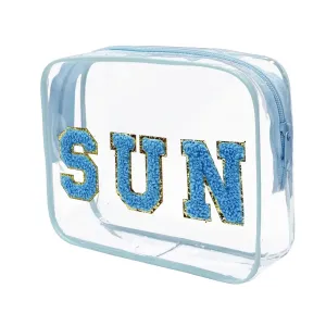 Cosmetic Bag Chenille Clear Sun - Blue