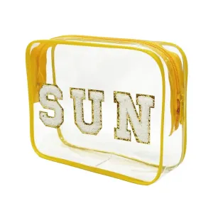 Cosmetic Bag Chenille Clear Sun - Yellow