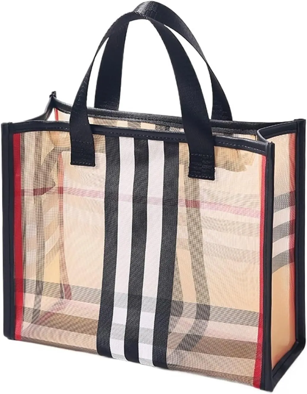 Cosmetic bag, travel cosmetic bag, portable storage, mesh toiletry storage bag, outdoor travel, suitable for men and women(Grid,Handbag)