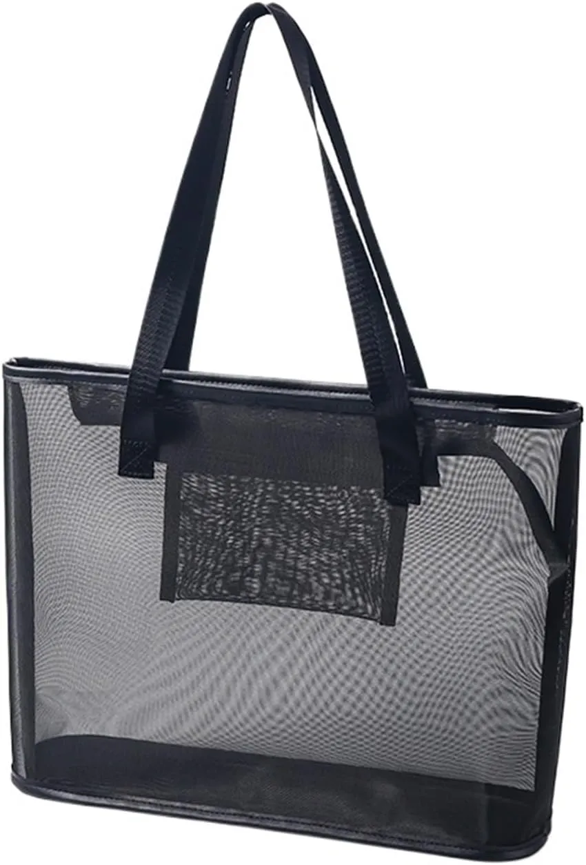 Cosmetic bag, travel cosmetic bag, portable storage, mesh toiletry storage bag, outdoor travel, suitable for men and women(Grid,Handbag)
