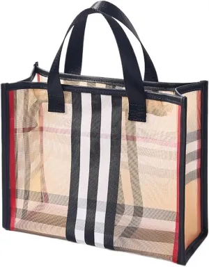Cosmetic bag, travel cosmetic bag, portable storage, mesh toiletry storage bag, outdoor travel, suitable for men and women(Grid,Handbag)