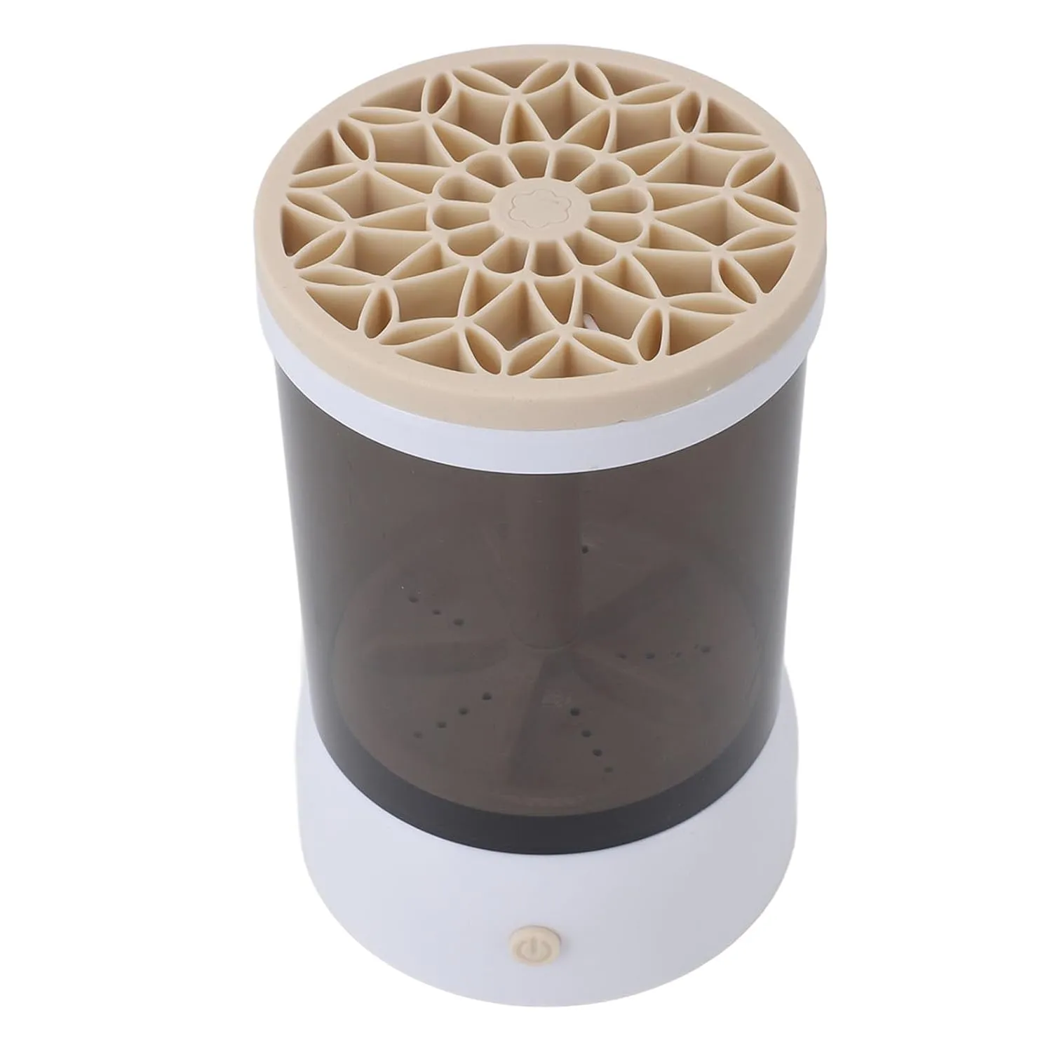 Cosmetic Supplies Cleaner Machine, Automatic Quick Dry Makeup Brush Cleaner Machine ABS PC and Silicone Portable for Travel (Khaki)