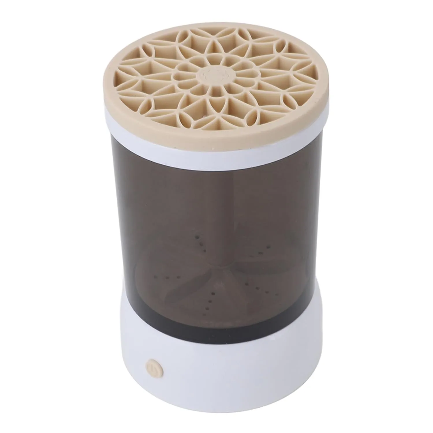 Cosmetic Supplies Cleaner Machine, Automatic Quick Dry Makeup Brush Cleaner Machine ABS PC and Silicone Portable for Travel (Khaki)