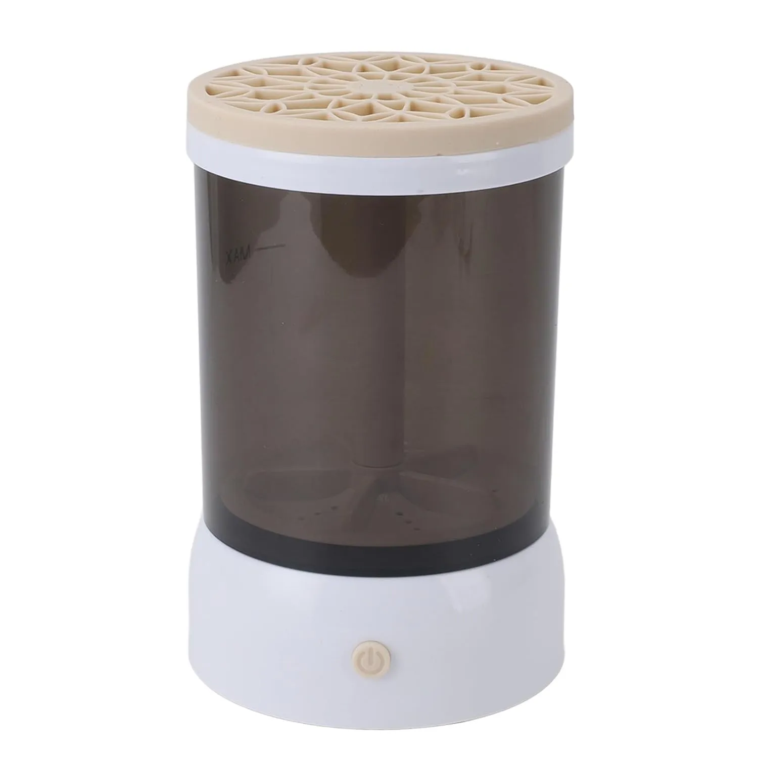 Cosmetic Supplies Cleaner Machine, Automatic Quick Dry Makeup Brush Cleaner Machine ABS PC and Silicone Portable for Travel (Khaki)