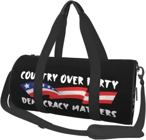 Country Over Party, Democracy Matters Duffel Bag Gym Bag Travel Sports Tote Large Foldable Beach Swim Yoga6