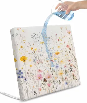 Country Wildflowers Outdoor Cushion Chair Cover Set of 2 - Waterproof Couch Seat Covers, Spring Rustic Vintage Botanical Patio Furniture Protector Cushions Slipcovers for Sofa/RV, 22"x20"x4"