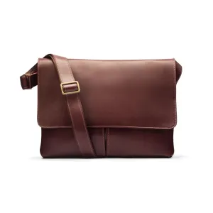 Courier's Leather Messenger Bag - Dark Tan