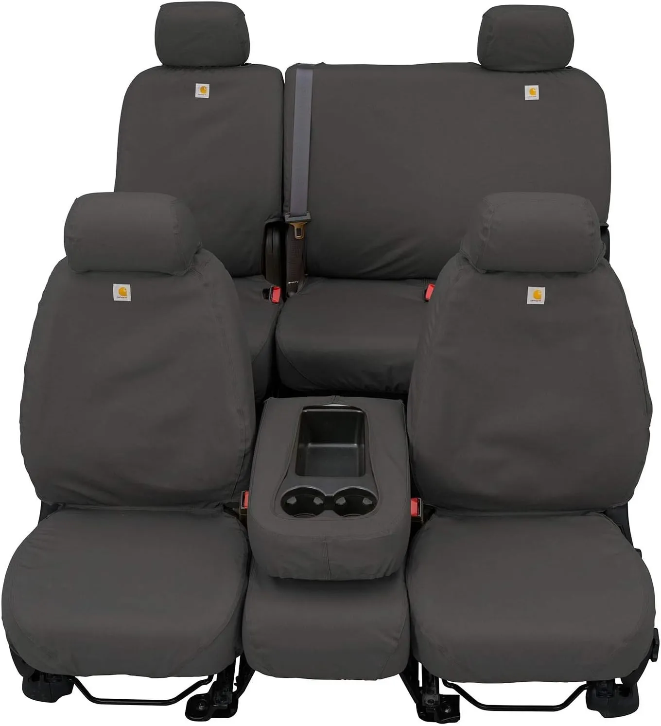 Covercraft Carhartt SeatSaver Custom Seat Covers | Fits 2006-2009 Dodge Ram 2500/3500 | 1st Row Bucket Seats, Duck Weave Gravel