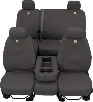 Covercraft Carhartt SeatSaver Custom Seat Covers | Fits 2006-2009 Dodge Ram 2500/3500 | 1st Row Bucket Seats, Duck Weave Gravel