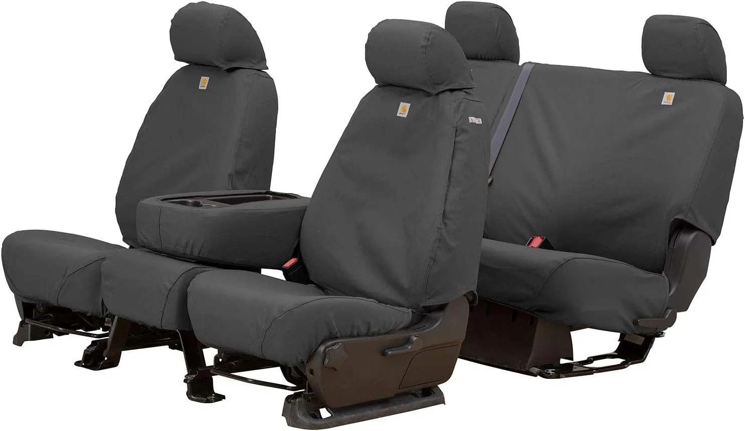 Covercraft Carhartt SeatSaver Custom Seat Covers | Fits 2006-2009 Dodge Ram 2500/3500 | 1st Row Bucket Seats, Duck Weave Gravel