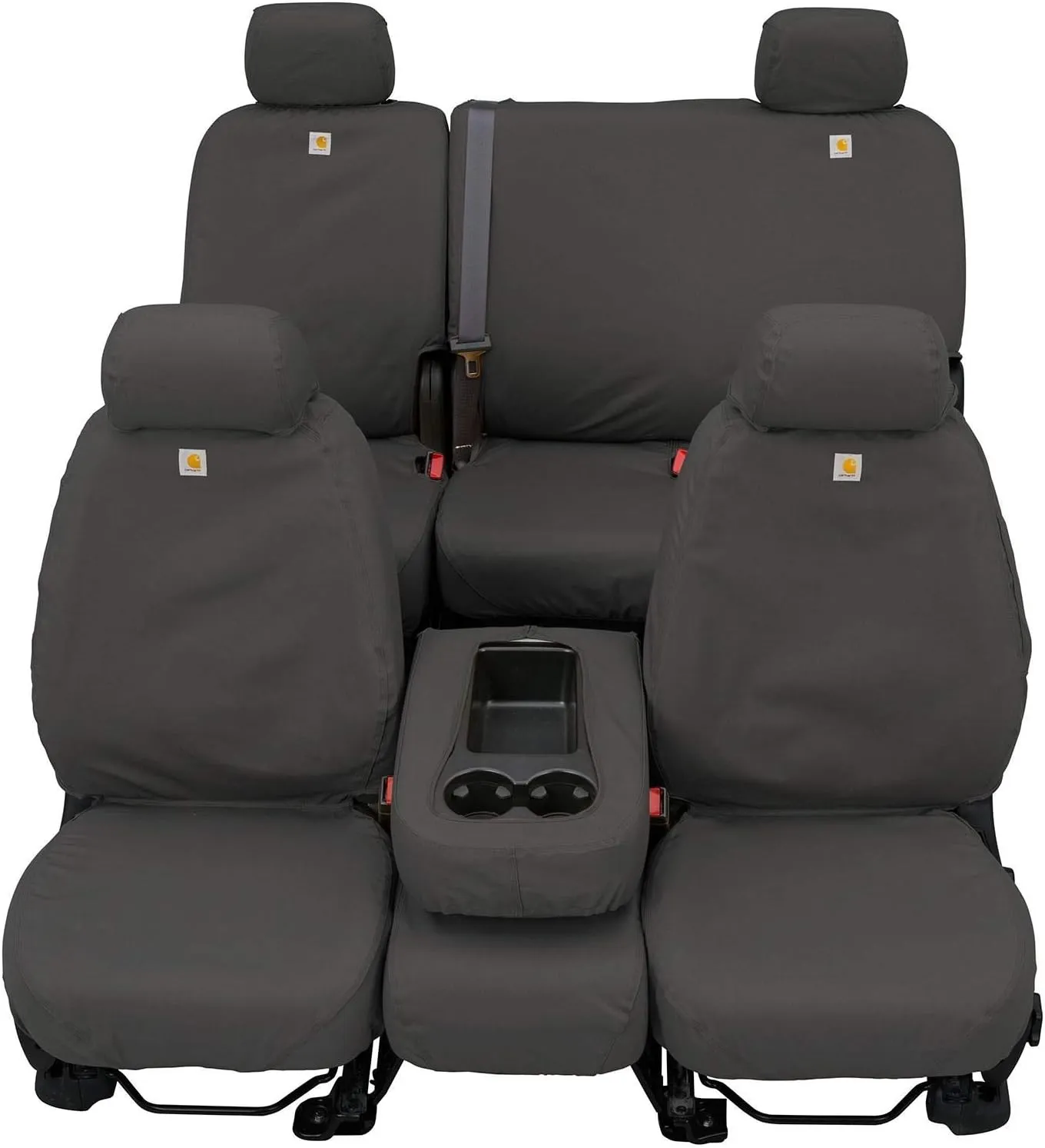 Covercraft Carhartt SeatSaver Custom Seat Covers | Fits 2017-2019 Chevrolet Silverado/GMC Sierra 1500/2500/3500 (2019 1500 Old Body Style) | 1st Row Bucket Seats, Duck Weave Gravel