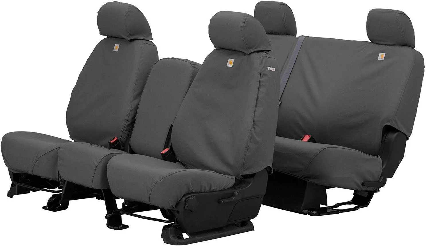 Covercraft Carhartt SeatSaver Custom Seat Covers | Fits 2017-2019 Chevrolet Silverado/GMC Sierra 1500/2500/3500 (2019 1500 Old Body Style) | 1st Row Bucket Seats, Duck Weave Gravel