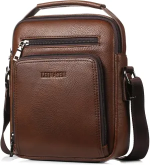 Crossbody Bag For Men Shoulder Bag Mens Purse Satchel Vintage Big Capacity Adjustable Straps Messenger Bag