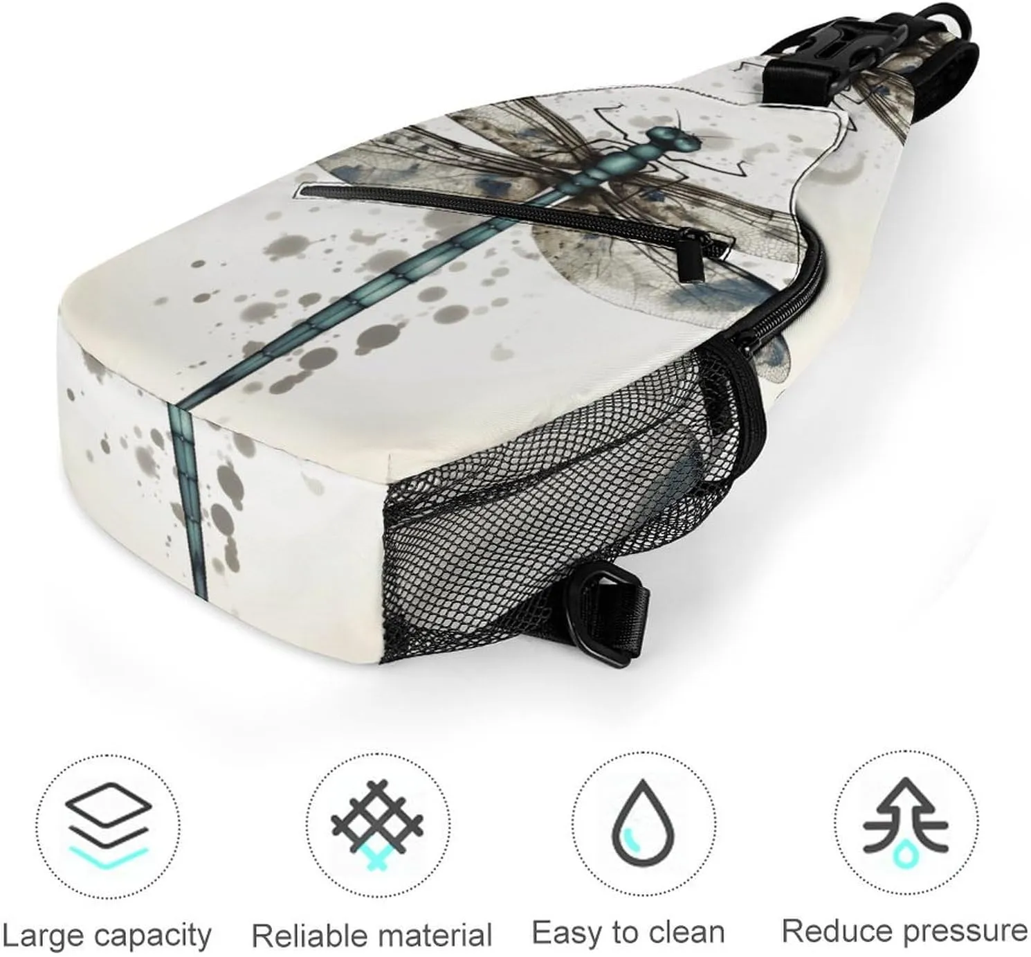 Crossbody Bag for Women Men Chest Bag Meat Slices Pattern Sling Bag Crossbody Shoulder Bag Sling Backpack