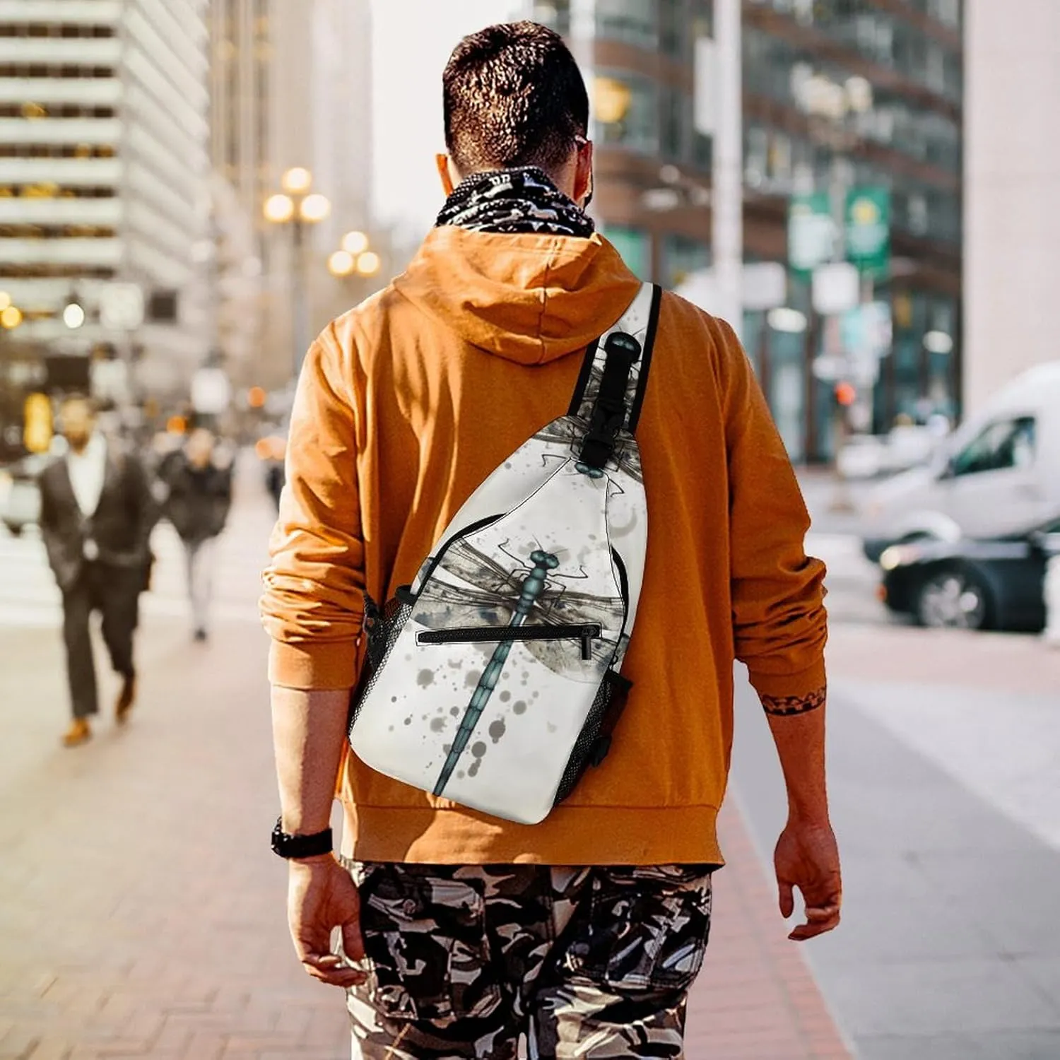 Crossbody Bag for Women Men Chest Bag Meat Slices Pattern Sling Bag Crossbody Shoulder Bag Sling Backpack