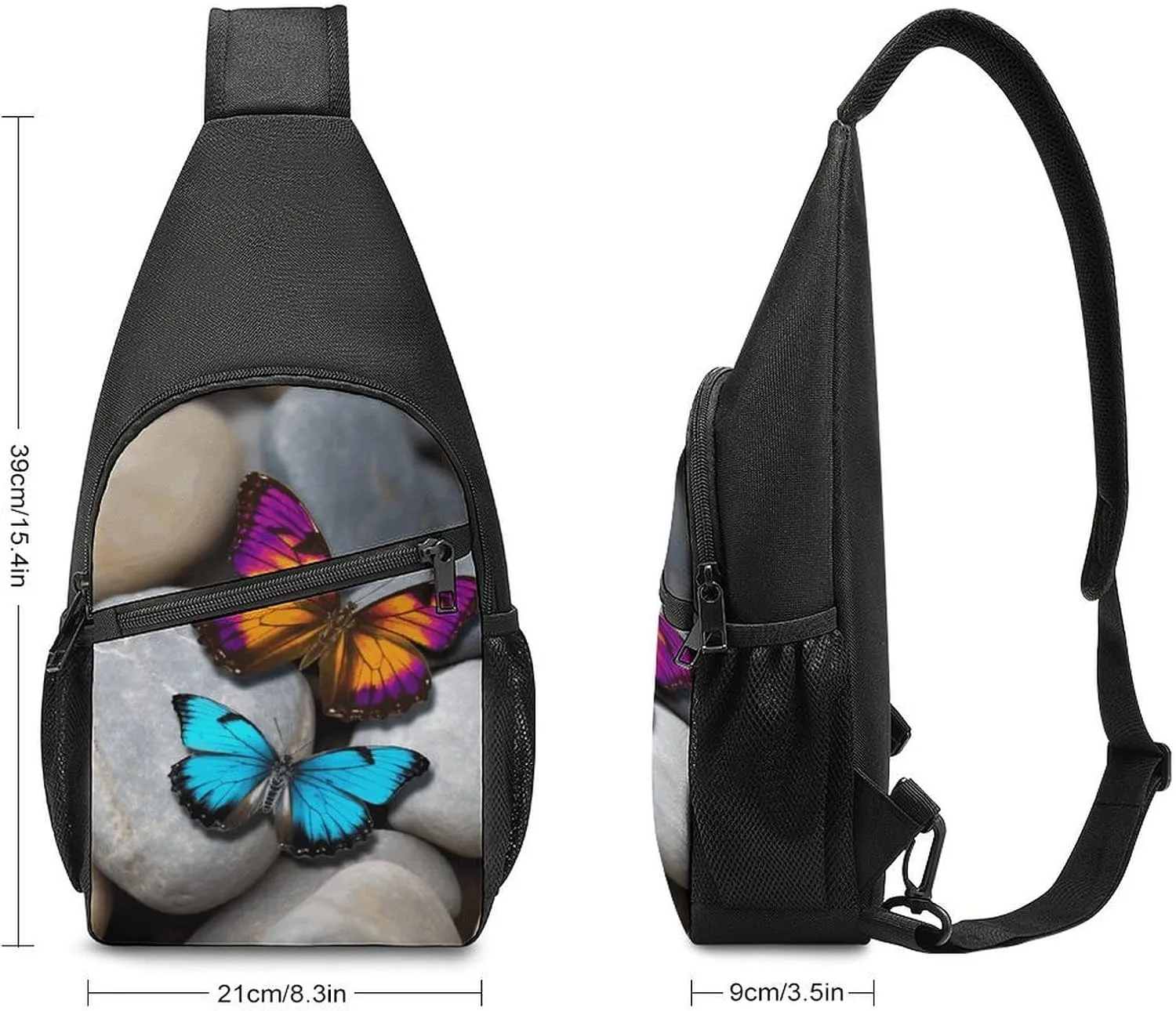 Crossbody Bag for Women Men Sling Bag Colorful Buttons Chest Bag Crossbody Adjustable Shoulder Bag