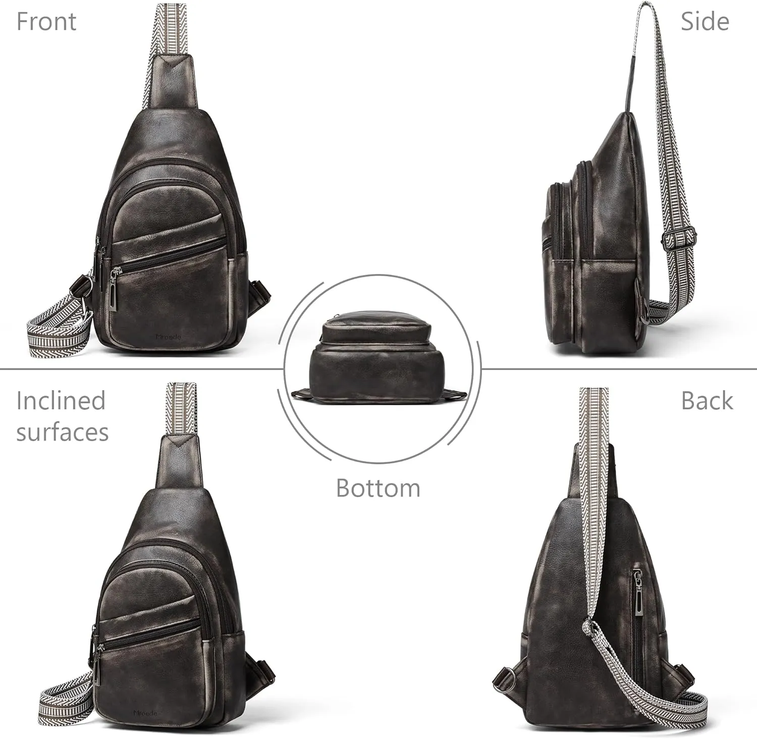 Crossbody Bags for Women Men Sling Bag 5 Pockets Fanny Pack Sling Backpack Chest Daypack Travel Purse Anti Theft