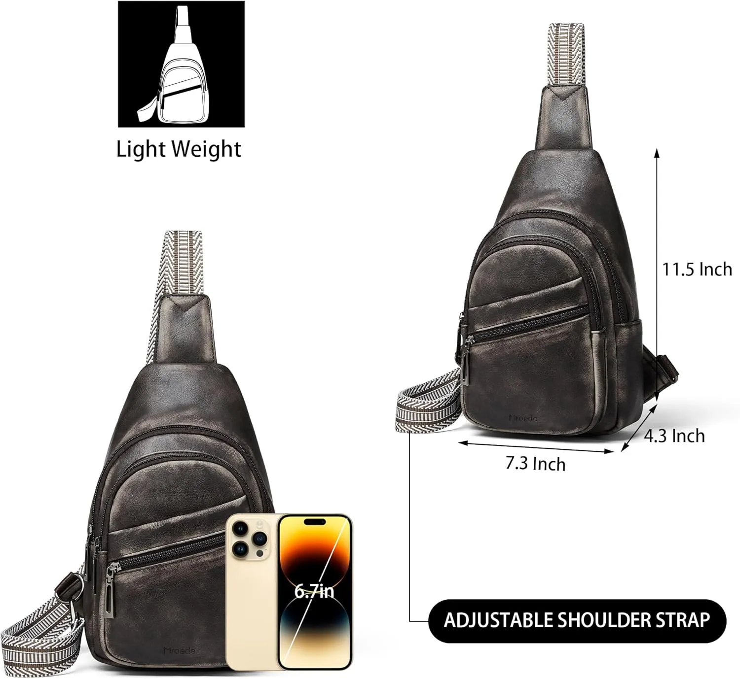 Crossbody Bags for Women Men Sling Bag 5 Pockets Fanny Pack Sling Backpack Chest Daypack Travel Purse Anti Theft