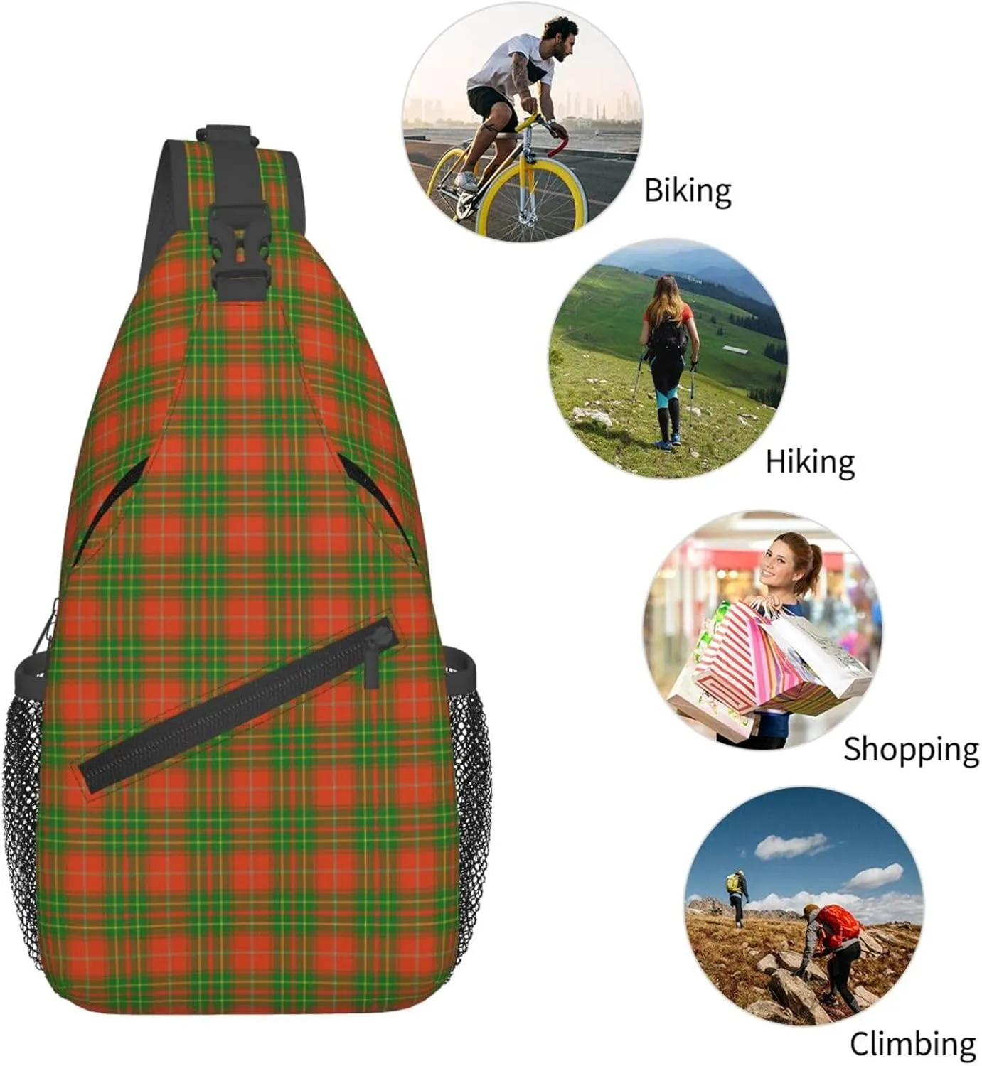 Crossbody Sling Backpack Clan Burnett Ancient Tartan Shoulder Chest Bag Daypack for Traveling Sport
