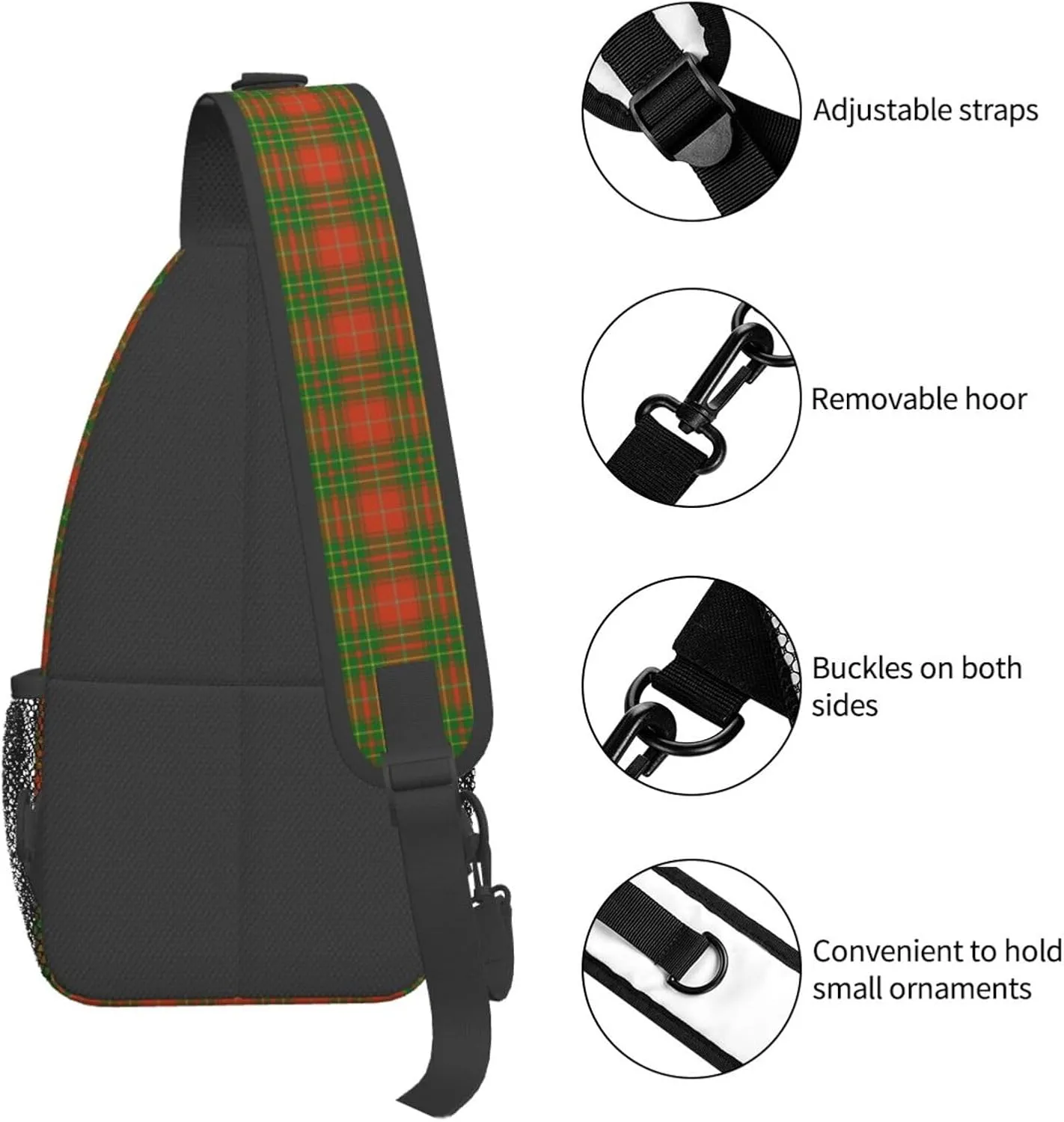 Crossbody Sling Backpack Clan Burnett Ancient Tartan Shoulder Chest Bag Daypack for Traveling Sport