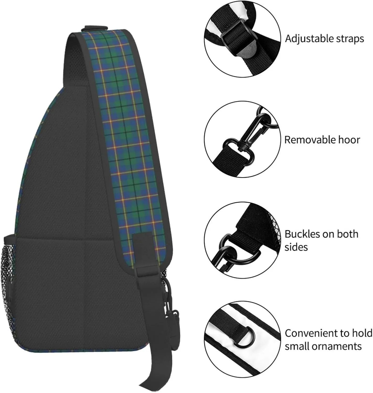 Crossbody Sling Backpack Clan Carmichael Ancient Tartan Shoulder Chest Bag Daypack for Traveling Sport