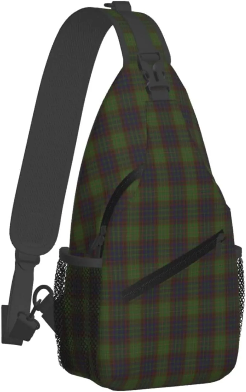 Crossbody Sling Backpack Clan Cunningham Hunting Modern Tartan Shoulder Chest Bag Daypack for Traveling Sport