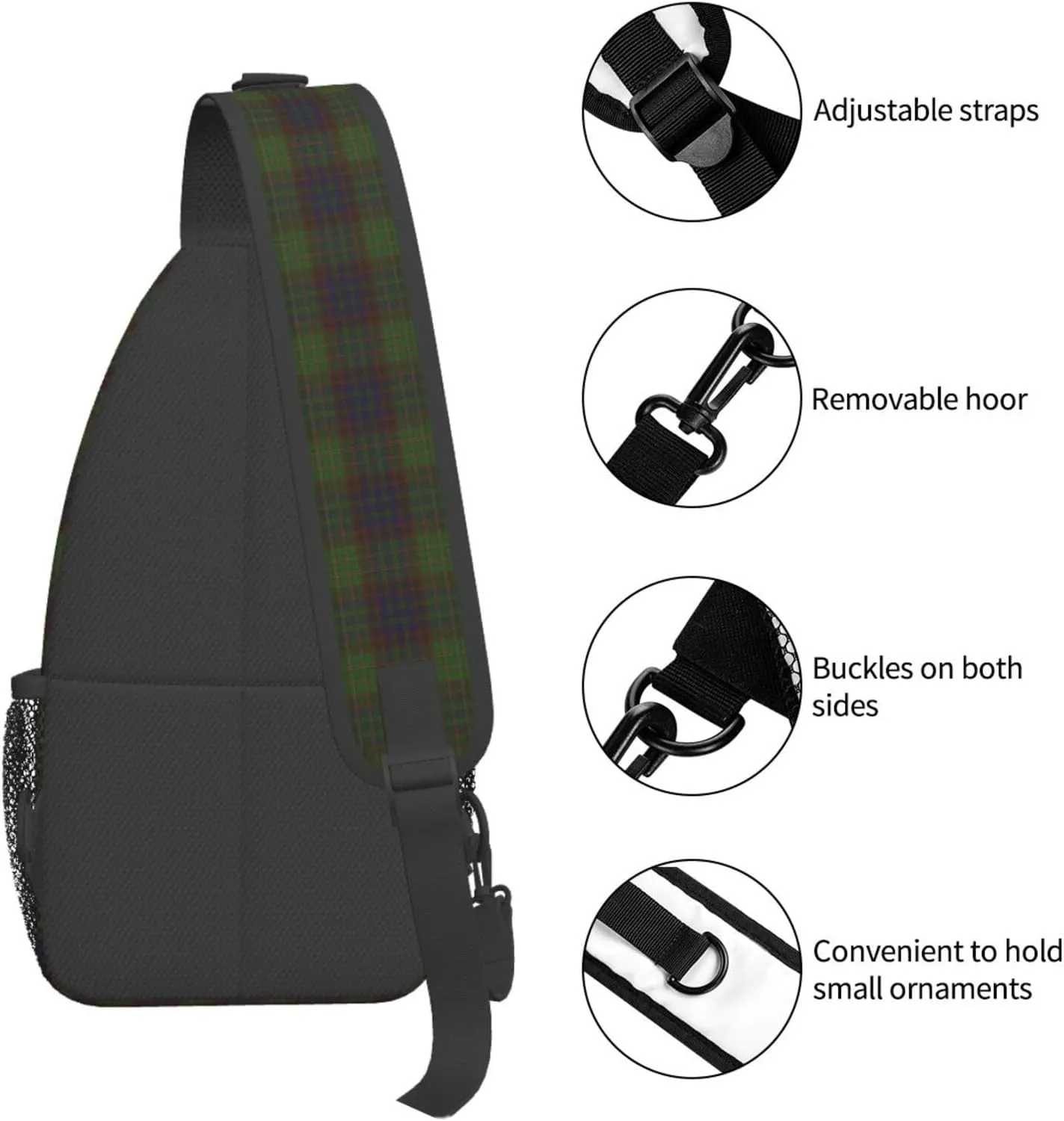 Crossbody Sling Backpack Clan Cunningham Hunting Modern Tartan Shoulder Chest Bag Daypack for Traveling Sport