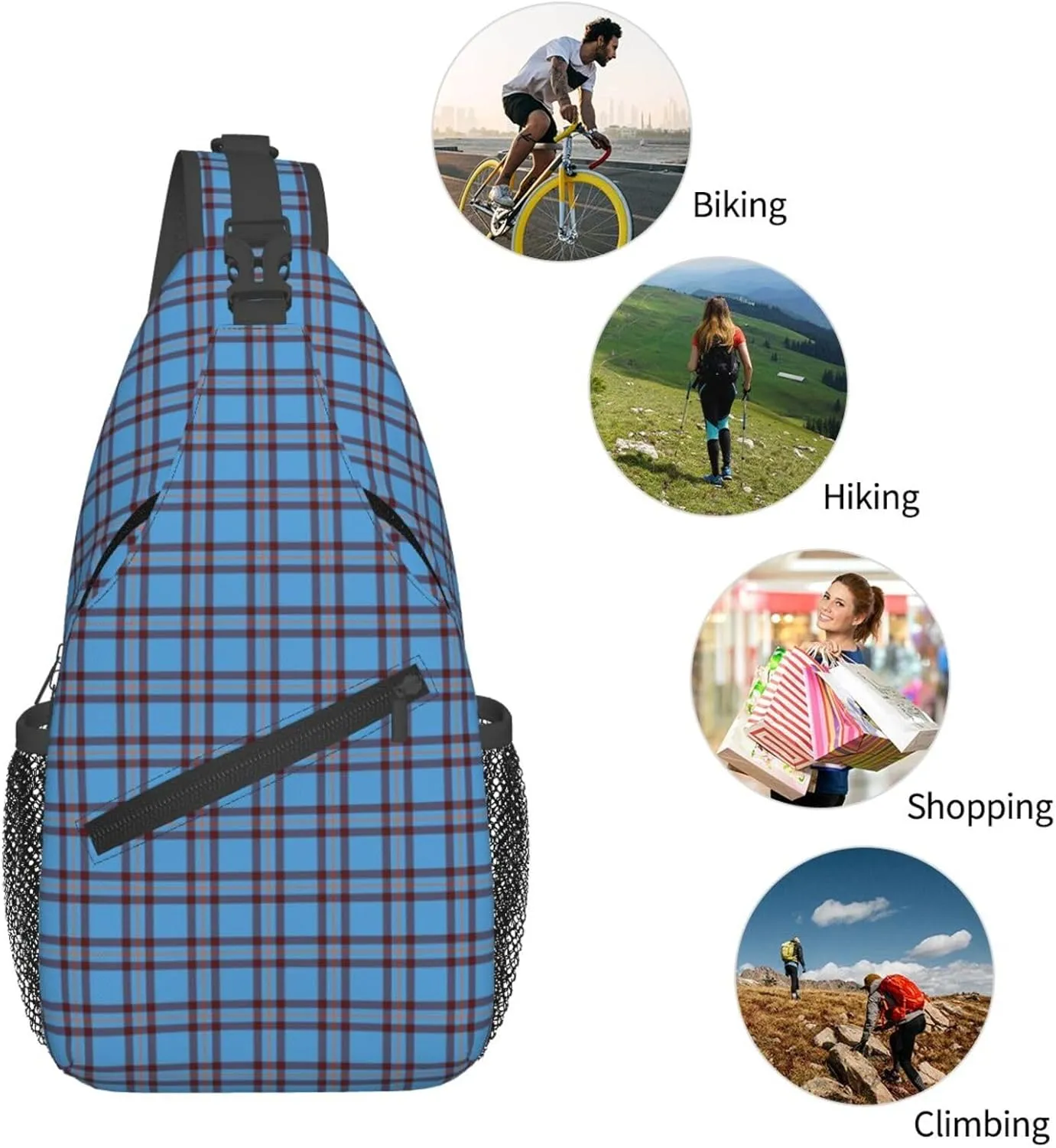 Crossbody Sling Backpack Clan Elliot Ancient Tartan Shoulder Chest Bag Daypack for Traveling Sport