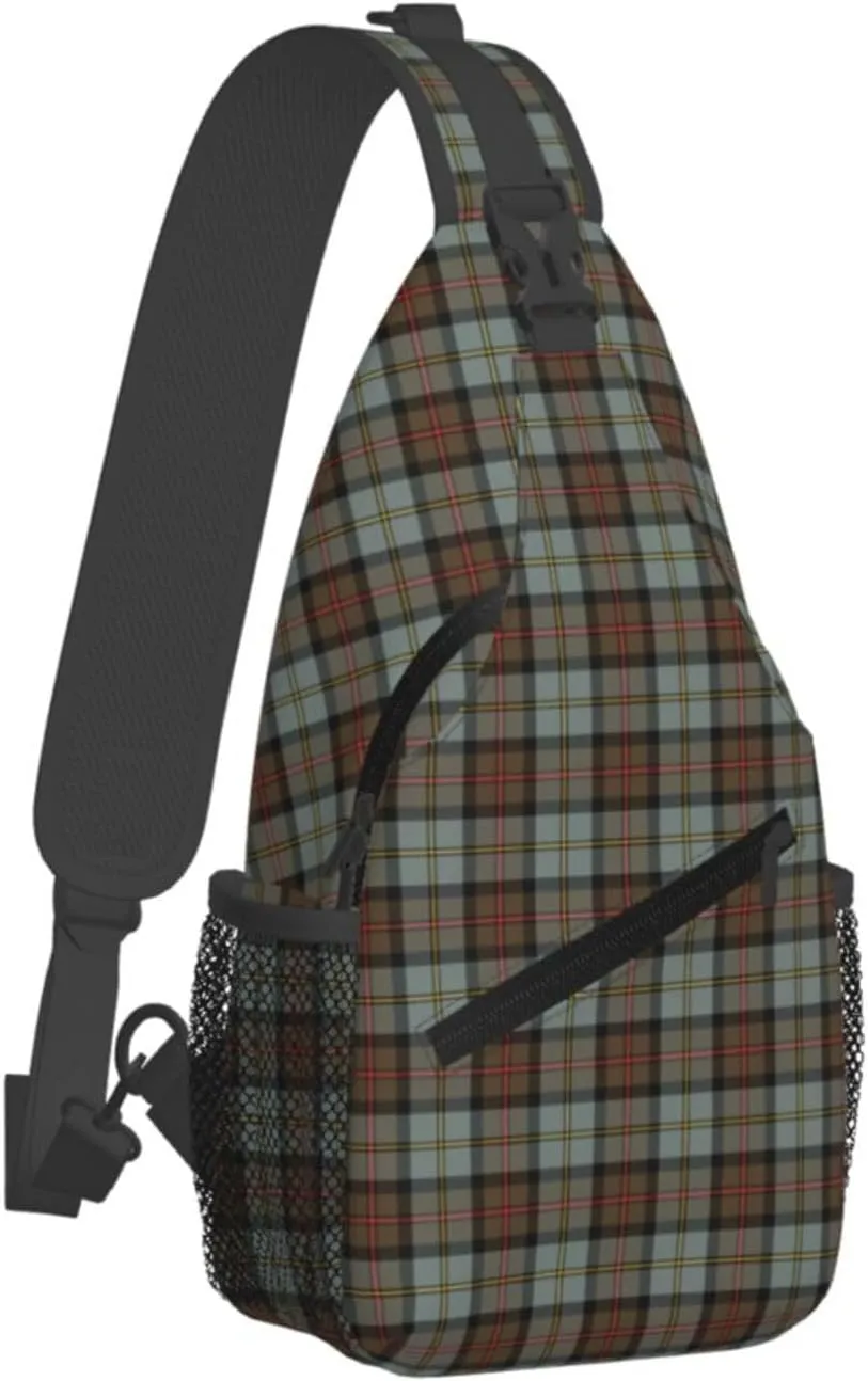 Crossbody Sling Backpack Clan MacLeod of Harris Weathered Tartan Shoulder Chest Bag Daypack for Traveling Sport