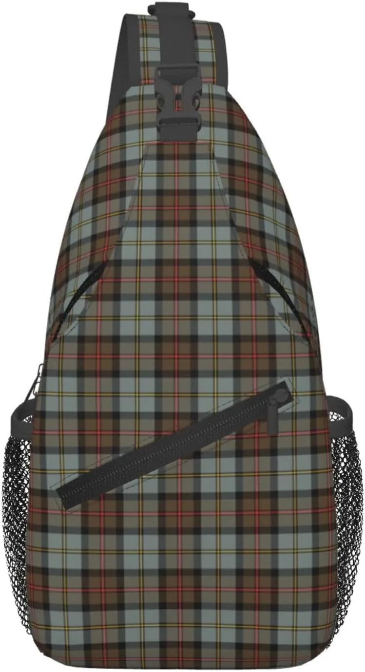 Crossbody Sling Backpack Clan MacLeod of Harris Weathered Tartan Shoulder Chest Bag Daypack for Traveling Sport