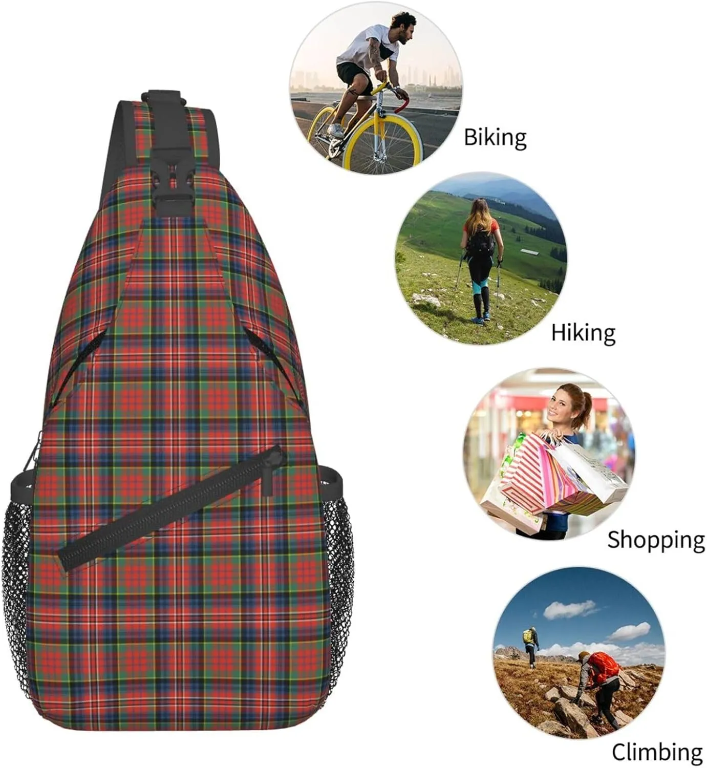 Crossbody Sling Backpack Clan MacPherson Ancient Tartan Shoulder Chest Bag Daypack for Traveling Sport