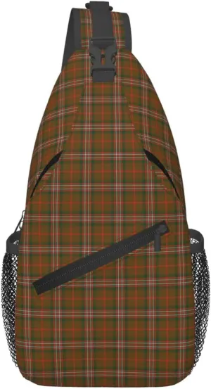 Crossbody Sling Backpack Clan Scott Brown Modern Tartan Shoulder Chest Bag Daypack for Traveling Sport