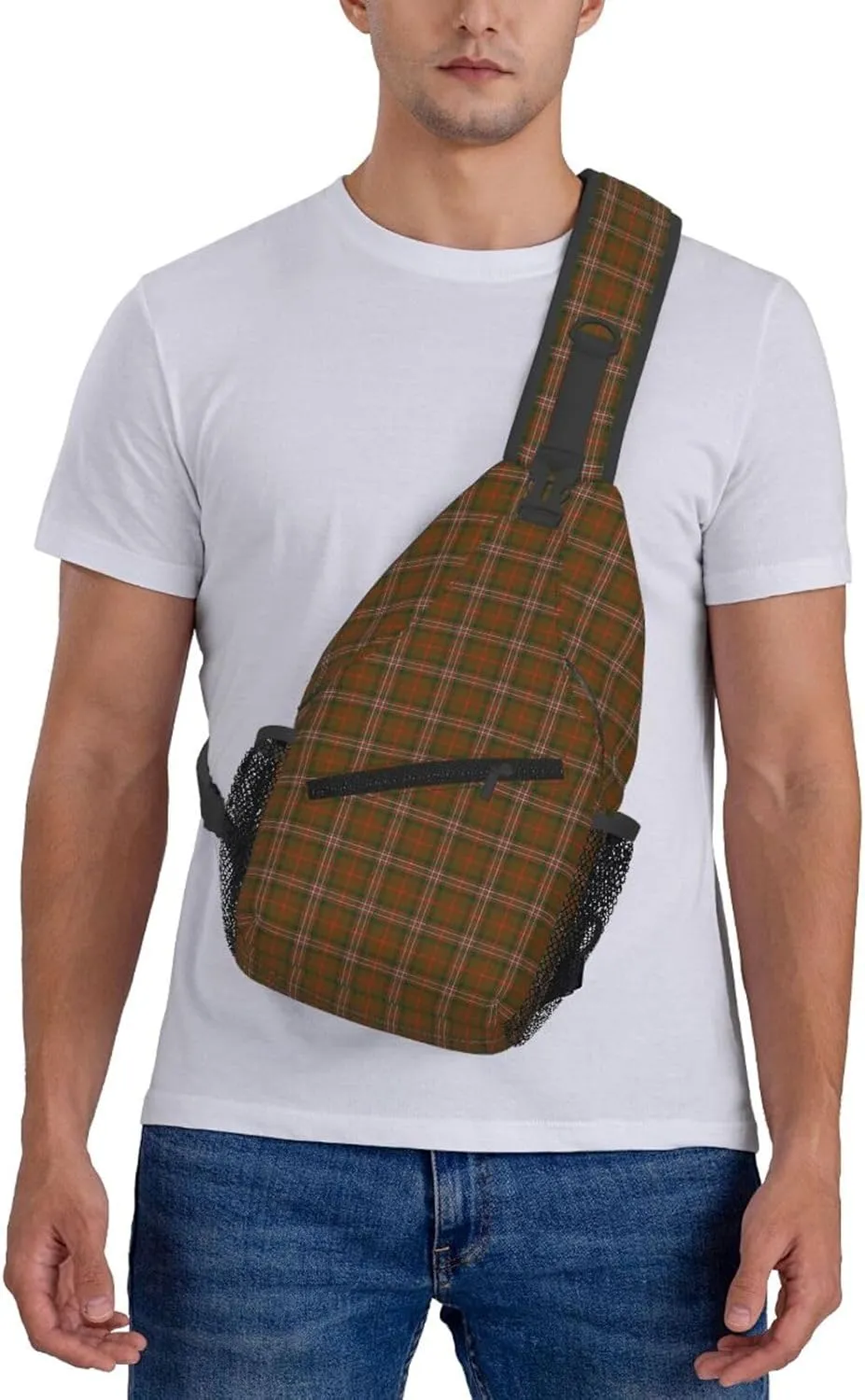 Crossbody Sling Backpack Clan Scott Brown Modern Tartan Shoulder Chest Bag Daypack for Traveling Sport
