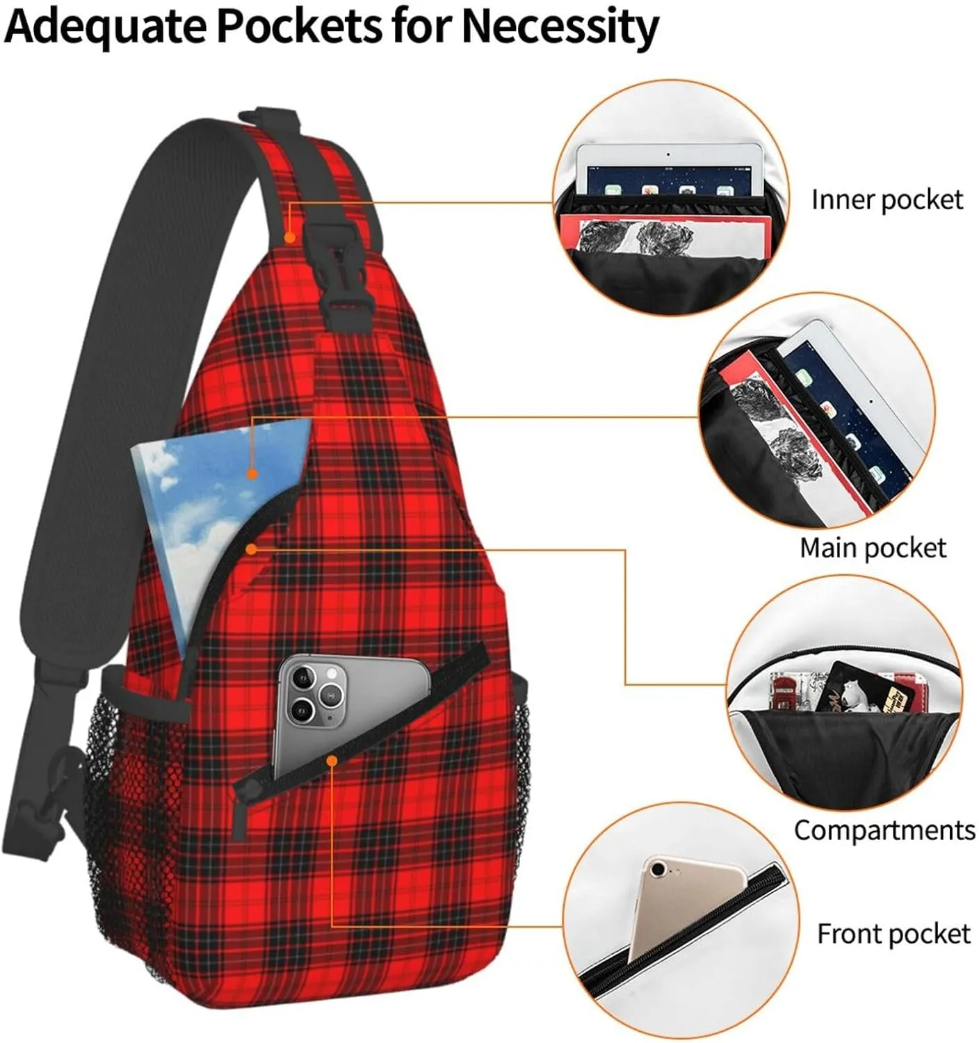 Crossbody Sling Backpack Clan Wemyss Modern Tartan Shoulder Chest Bag Daypack for Traveling Sport