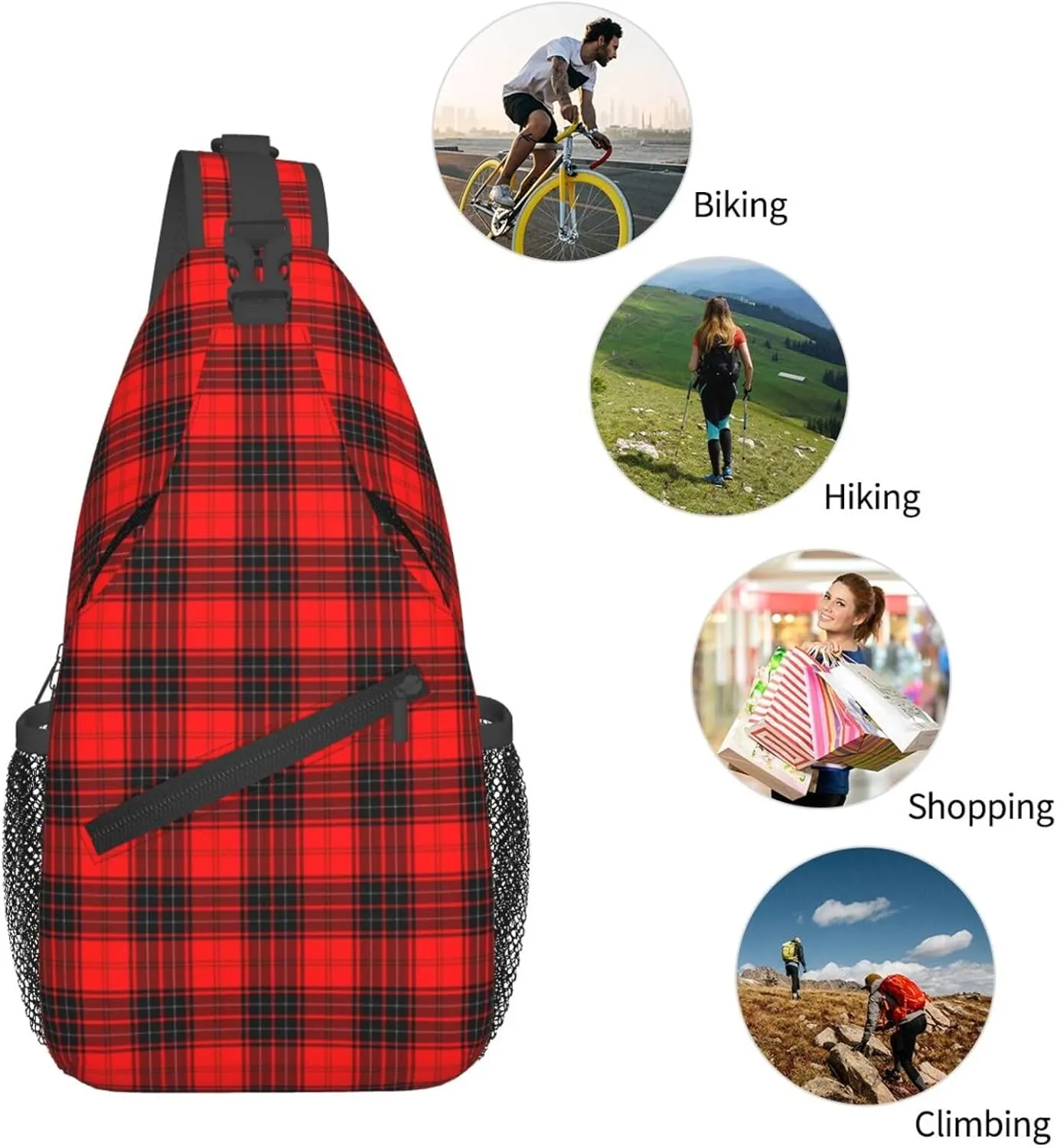 Crossbody Sling Backpack Clan Wemyss Modern Tartan Shoulder Chest Bag Daypack for Traveling Sport